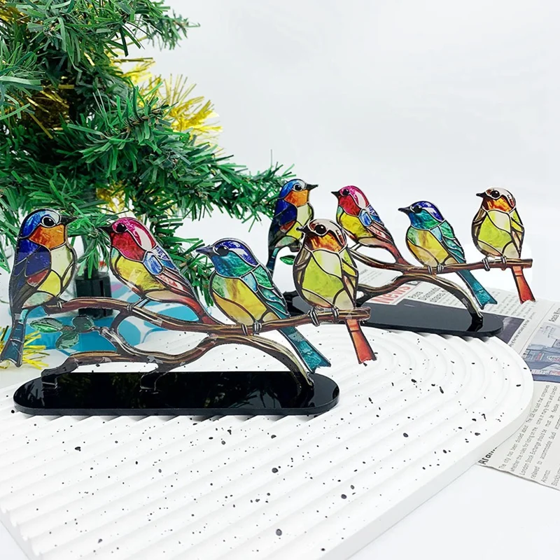 Putnu Kulons Par Filiāle Darbvirsmas Rotājumi Double Sided Acrylicflatness Tabula Mākslas Mājas Telpu Dekorēšana4
