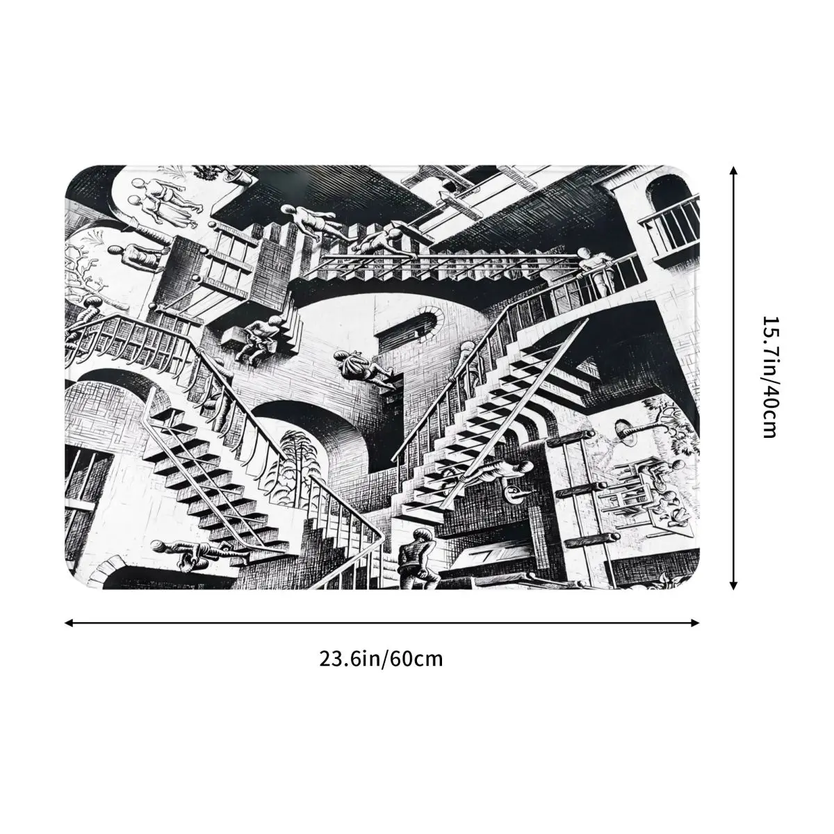 Escher Kāpņu Paklāju Paklāju, Modes Tumši Zaļš Paklājs Paklāju, Vinila, Pvc, Jogas Paklājs1