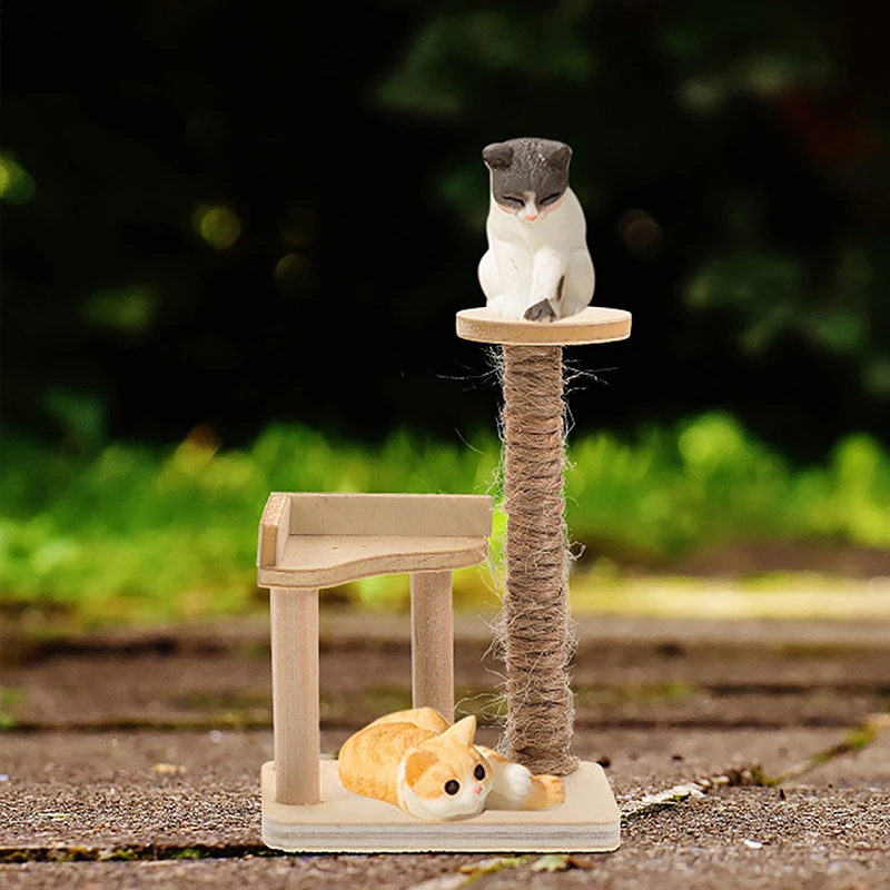 1:12 Leļļu Namiņš Miniatūras Koka Kaķis Kāpšanas Rāmis Pet Modelis Mēbeles Leļļu Nams Interjera Aksesuāri Bērniem Izlikties, Spēlēt Rotaļlietas2