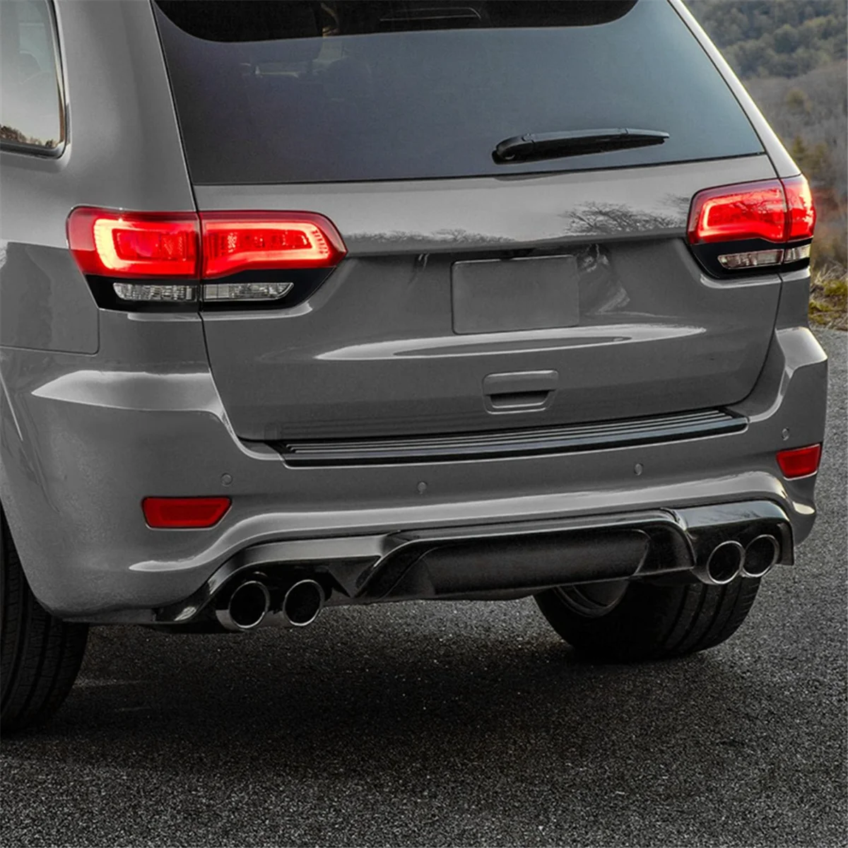 Jeep Grand Cherokee 2014. - 2020. Gadam Automašīnas Atpakaļskata Spoguļa Vāciņš Melns + Astes Gaismas Lampa Vāks + Ārējie Durvju Roktura Apdare1