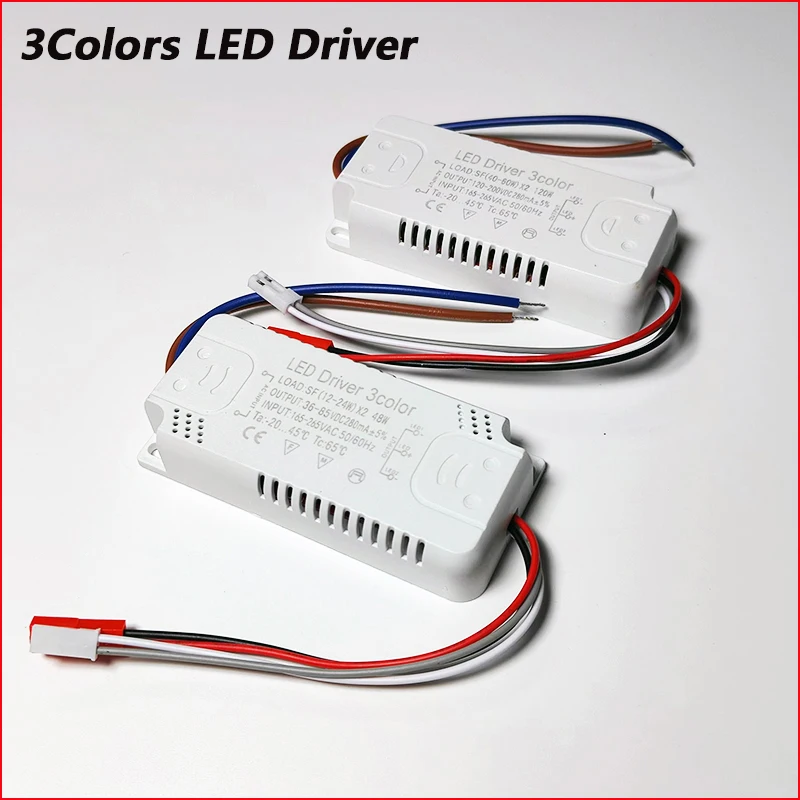 3Colors LED Driver 40-60W×2/60-80W x 2, Pastāvīga Strāva LED Sloksnes Ieejas Jauda AC165-265V 220mA Vienības Apgaismojums Transformatori0