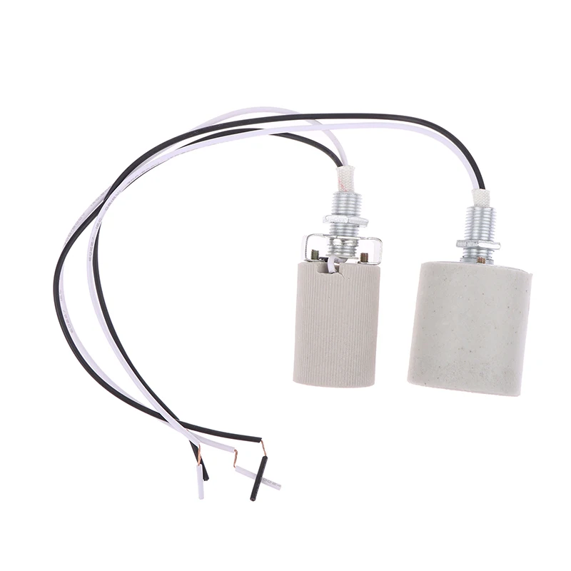 LED Gaismas Keramikas Skrūvi karstumizturīgs Adapteris Lietošanai Mājas apstākļos Ligzdas Apaļā Par E14 Spuldze Bāze E27 Lampas Turētājs Ar Kabeli4