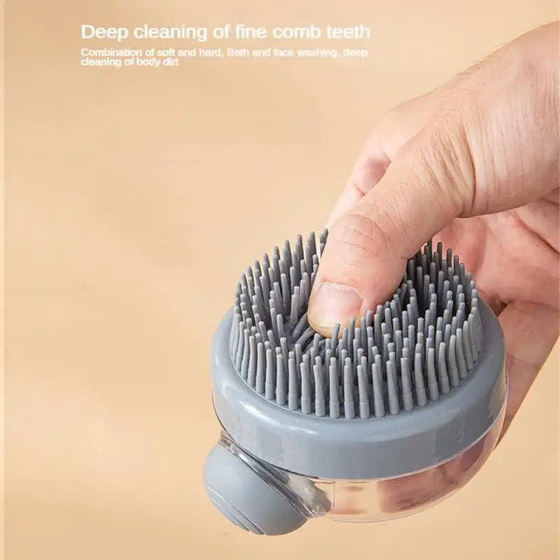 Minimālisma Stilā Šampūns Dušas Tīrīšanas Suka Nospiediet Šķidruma Multi-Funkcionālo Rokas Silikona Mīkstu Spalvu Masāža Galvas Suka5