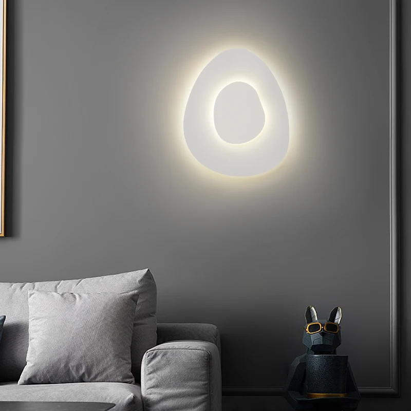 AFRA Moderna Interjera Sienas Lampas LED Radošo Vienkāršu Baltu Sconce Deg Mājas, Dzīvojamās Istabas, Guļamistabas, Koridora Interjers3