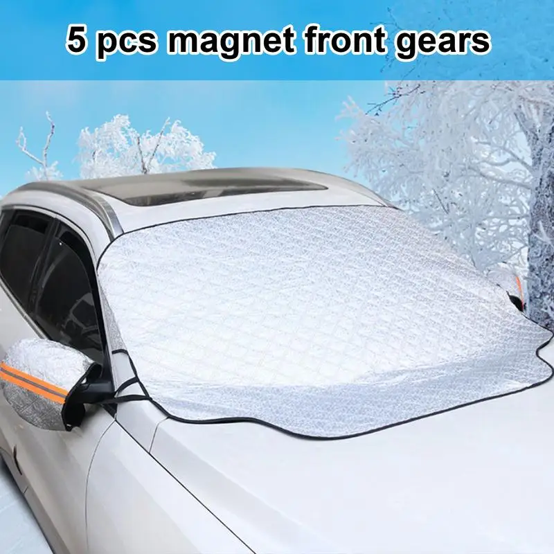 Auto Vējstiklu Sniega sega Biezāka lieljaudas Ultra Bieza Aizsardzības Priekšējā Vāka Biezāka Universālā SUV Vējstiklu Sniega-apliecinājums2