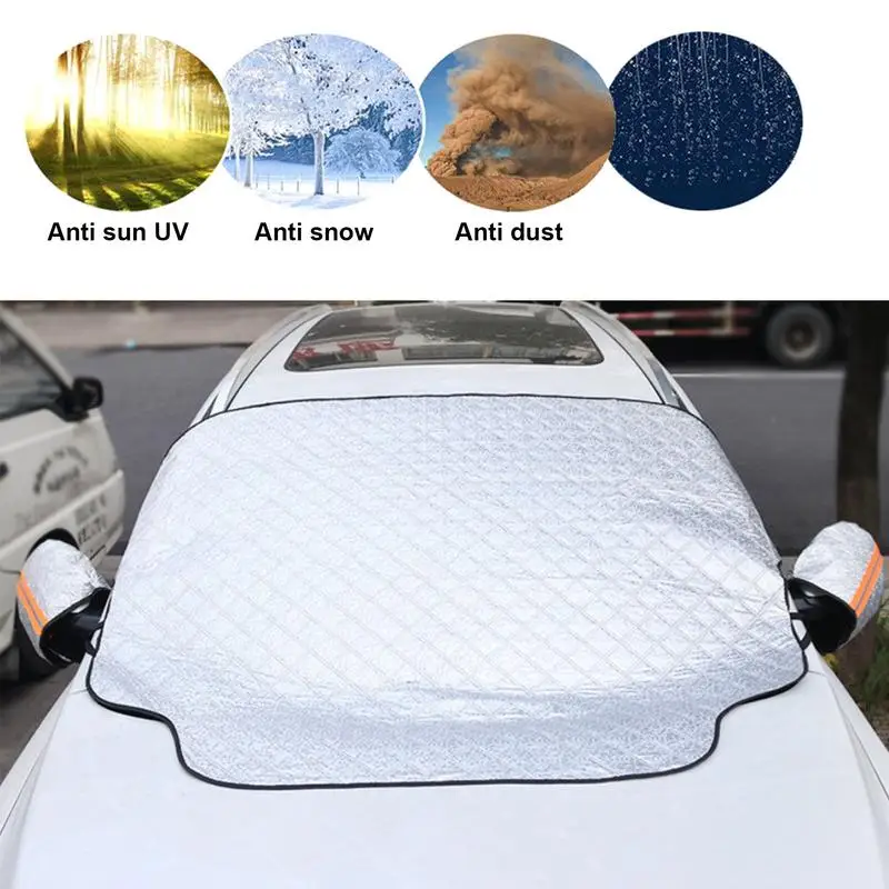 Auto Vējstiklu Sniega sega Biezāka lieljaudas Ultra Bieza Aizsardzības Priekšējā Vāka Biezāka Universālā SUV Vējstiklu Sniega-apliecinājums3