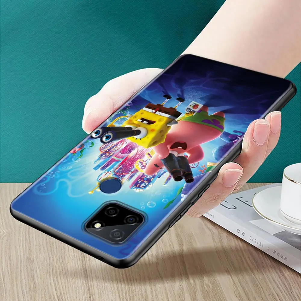Laimīgs S-SpongeBob S-SquarePants Telefonu Gadījumā Par OPPO Realme X50 XT X 11 10 9 9.I 8 8I 7 6 Pro Plus 5G Gadījumā Būtiska Coque Korpusa Vāka1