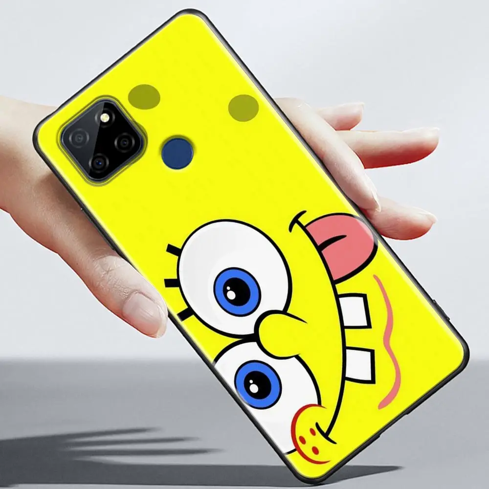 Laimīgs S-SpongeBob S-SquarePants Telefonu Gadījumā Par OPPO Realme X50 XT X 11 10 9 9.I 8 8I 7 6 Pro Plus 5G Gadījumā Būtiska Coque Korpusa Vāka2