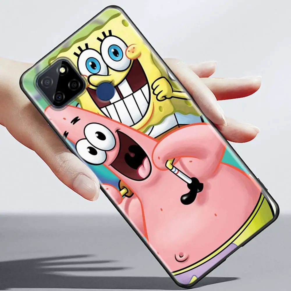 Laimīgs S-SpongeBob S-SquarePants Telefonu Gadījumā Par OPPO Realme X50 XT X 11 10 9 9.I 8 8I 7 6 Pro Plus 5G Gadījumā Būtiska Coque Korpusa Vāka5