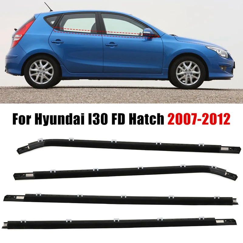 Par Hyundai I30 FD Lūka 2007 2008 2009 2010 2011 2012 Automašīnas Logu, Durvju Stikls Zīmogs Jostas Apdare, Gumijas Laika Līstes Durvju drošības Jostas2