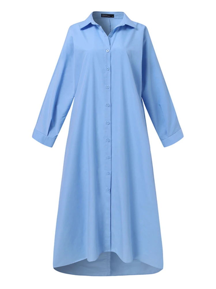 Formālās Kleitas Jaunas Kleitas Sievietēm 2023 Cietā BRĪVS Krekls ar garām Piedurknēm Apkakli Garās Kleitas Streetwear Elegants Puse Drēbes4