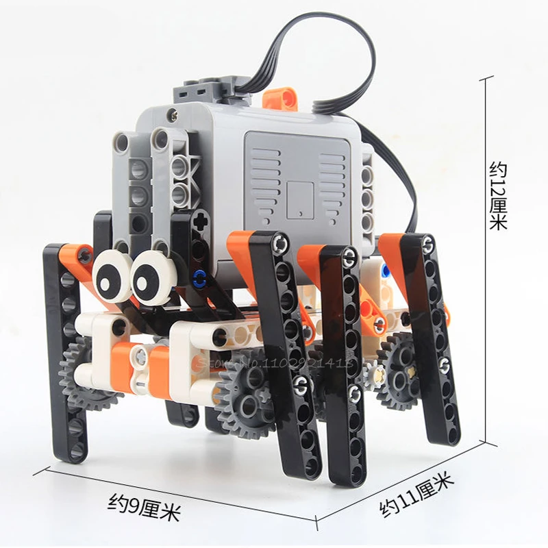 Kawaii Bionisko Zirnekļa Kājām Robots 6 KM Kājām Ēkas Bloka Jaudas Funkcija Tehnisko DIY Ķieģeļi Rotaļlietas Bērniem Zēns Dāvanu2
