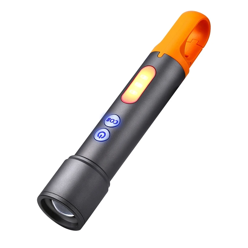 USB Lādējamu Lukturīti Zoomable LED Lukturīti Ar COB Sānu apgaismojums Prožektors Lāpu Āra0