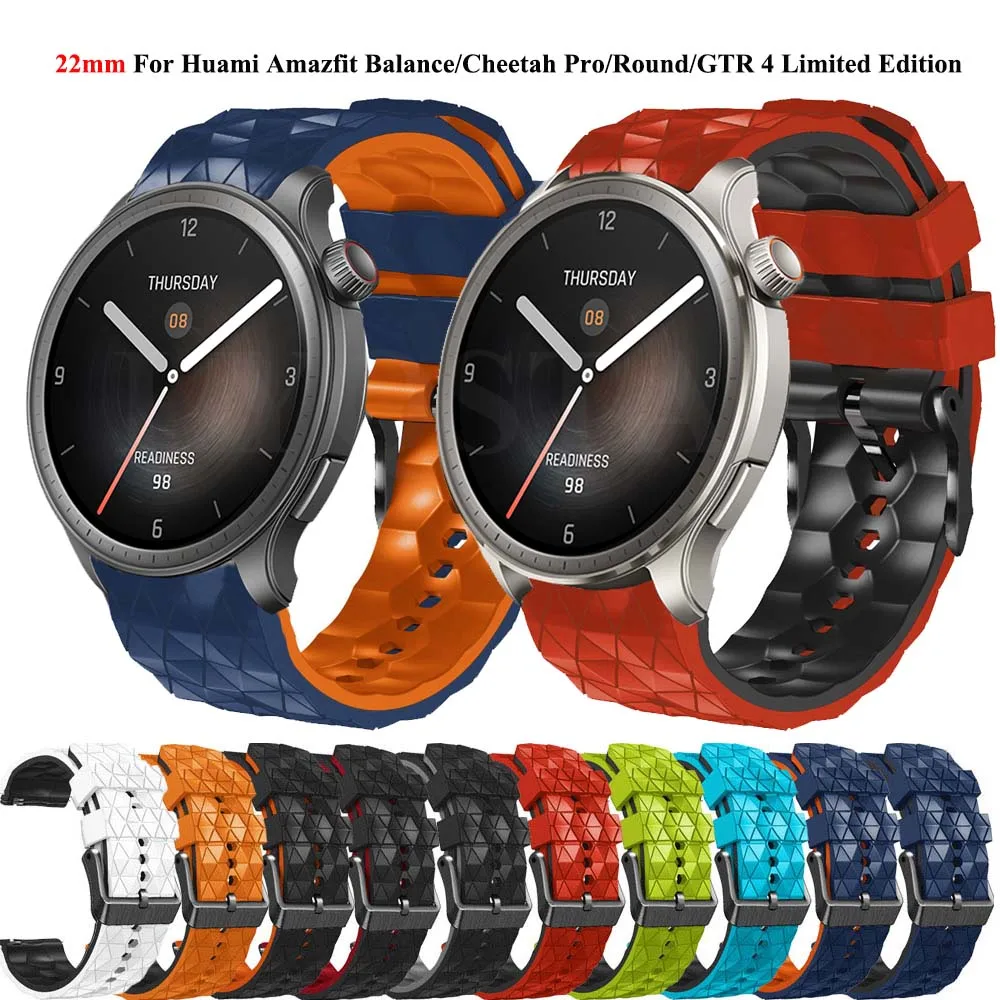 22mm Silikona Watchband Par Amazfit Līdzsvaru VTN 4/3 Pro/2e Rokas Siksnas Amazfit Gepards Pro/Apaļā Smartwatch Aproce Datumi0