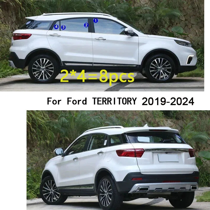 Ford Teritorijā 2019 2020-2024 Auto PC Materiāla Pīlārs Pēc Segtu Logu, Durvju Apdare Piano Black Oglekļa Šķiedru Formēšanas Uzlīme1
