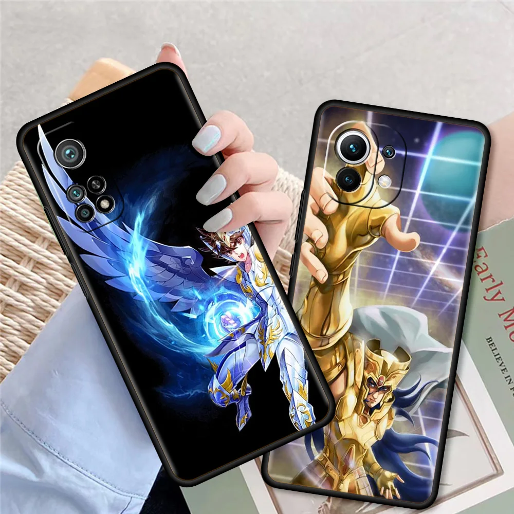 Saint Seiya Anime Gadījumā Xiaomi Mi 11 10T Pro 11es 9T 9 CC9, Ņemiet vērā, 10 Lite 5G Silikona Tālrunis Coque Melns Triecienizturīgs Mīksto Segumu3