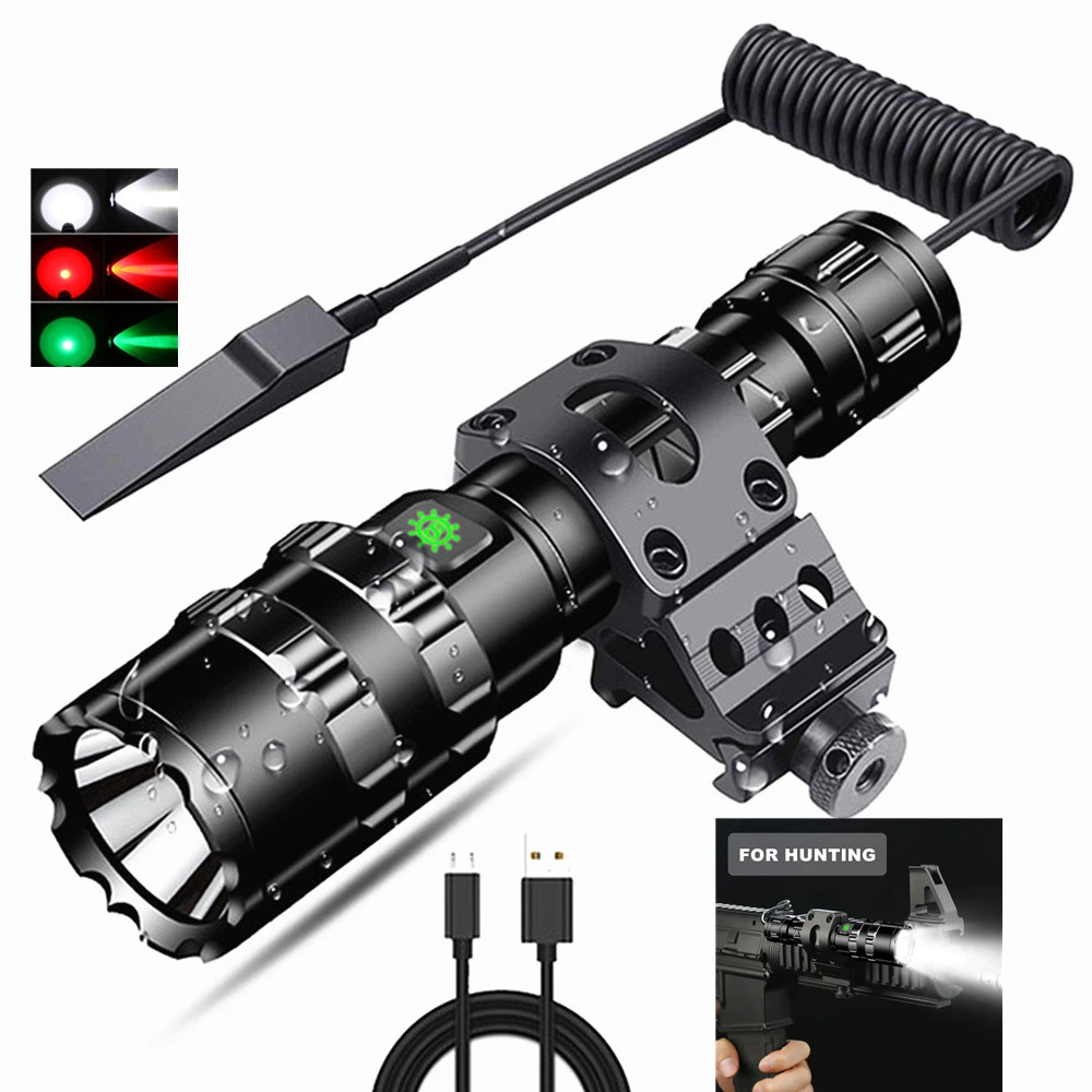 Augstas Lūmeni Profesionāla LED Lukturīti, Medībām Taktiskās Scout Lāpu Gaismas L2 USB Uzlādējams LED Ūdensizturīgs Fishlights0