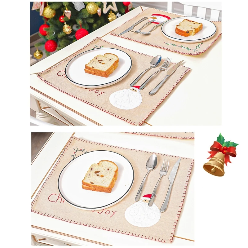 Ziemassvētku Modelis Virtuves Placemat Pusdienu Galda Pārklāji Dzērienu Paliktņi Rietumu Pad Kokvilnas Veļa Kausa Mat Galda Ēdināšana4