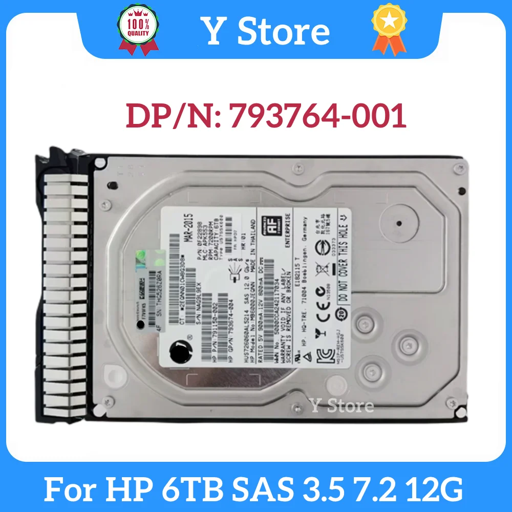 Y Veikalā HP 793764-001 791150-002 6TB SAS 3.5 7.2 12 GB Servera Cietais Disks SSD Ātri Kuģi0