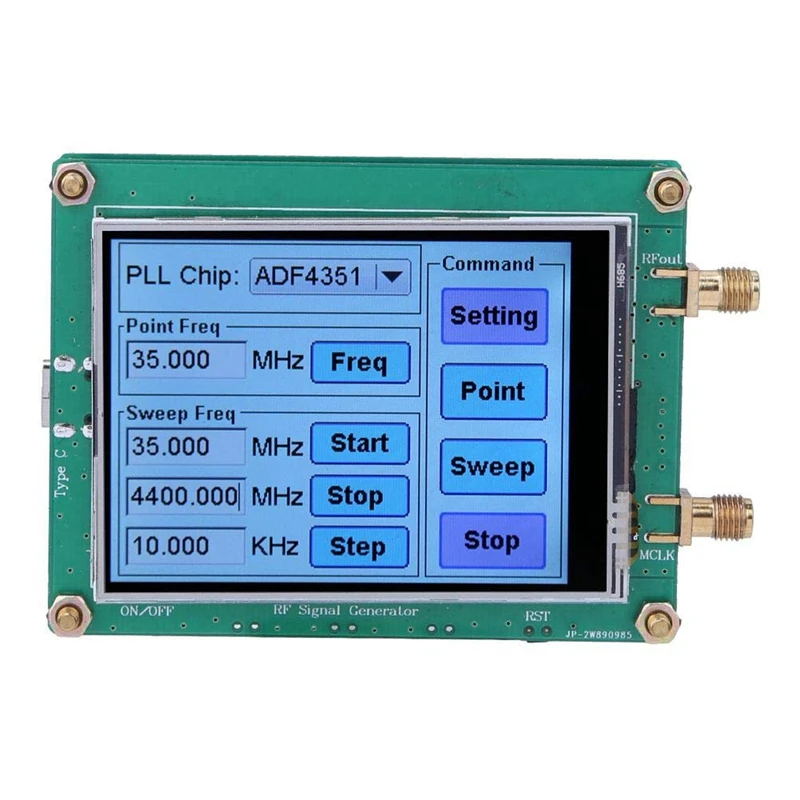 RF Signāla Avots,ADF4350 Dot Frekvences RF Signālu Ģenerators Augstu Stabilitāti Nospiediet Ekrāna Kontrolēt Bezvadu Lan4