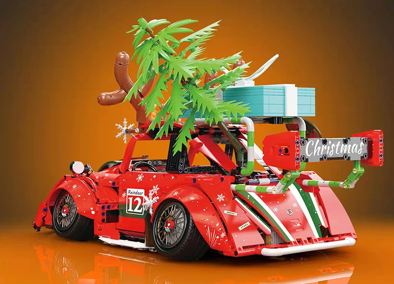 1:10 Mēroga Ziemassvētku Automašīnu Das Auto Vaboles Km Celtniecības Bloku Ziemeļbriežu Transportlīdzekļa Apkopot Modelis Ķieģeļu Rotaļlietu Kolekcija Par Ziemassvētku Dāvanu1