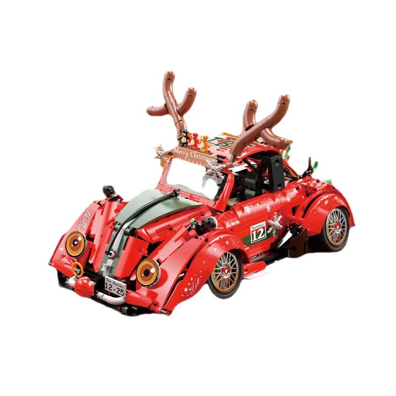 1:10 Mēroga Ziemassvētku Automašīnu Das Auto Vaboles Km Celtniecības Bloku Ziemeļbriežu Transportlīdzekļa Apkopot Modelis Ķieģeļu Rotaļlietu Kolekcija Par Ziemassvētku Dāvanu2