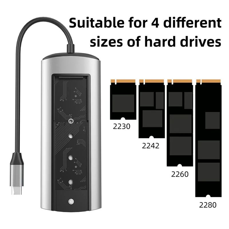 6-In-1 M. 2 SSD USB HUB C dokstacija Ar Diska atmiņas USB 3.0 C Tipa Uz Saderīgām - Laptop portatīvie datori1
