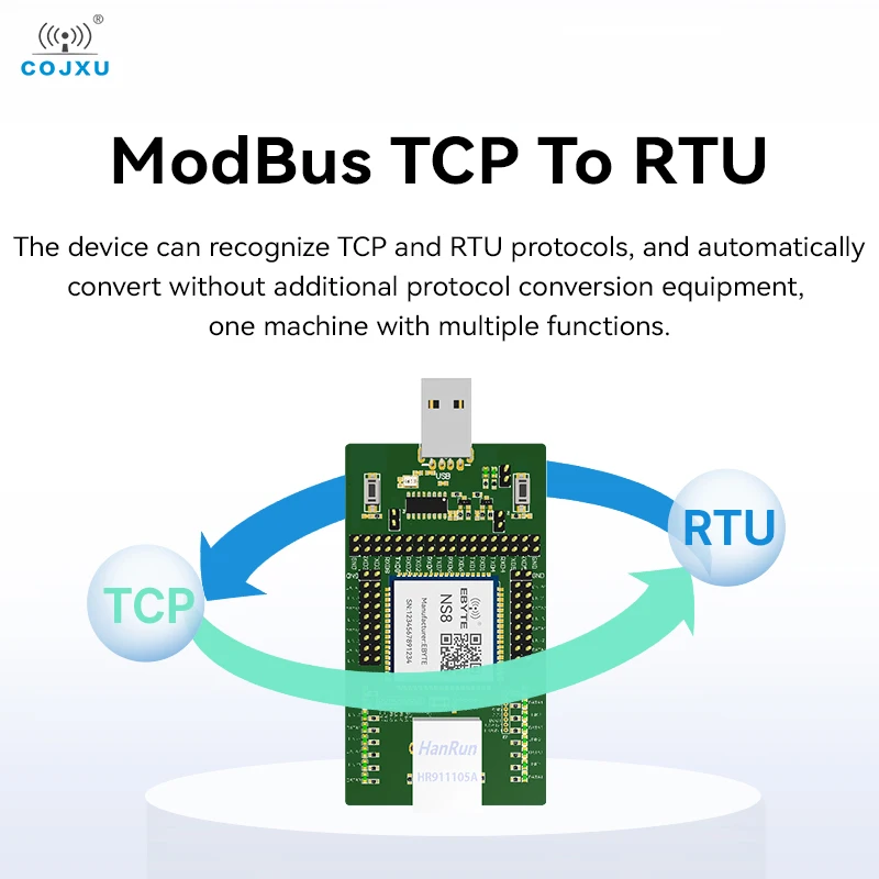 Sērijas Ports Ethernet Modulis COJXU NS8-TB TTL Līmenī, lai RJ45 Ethernet 8 Sērijas Ostās URAT Modbus TCP, lai RTU MQTT Testa Valde3